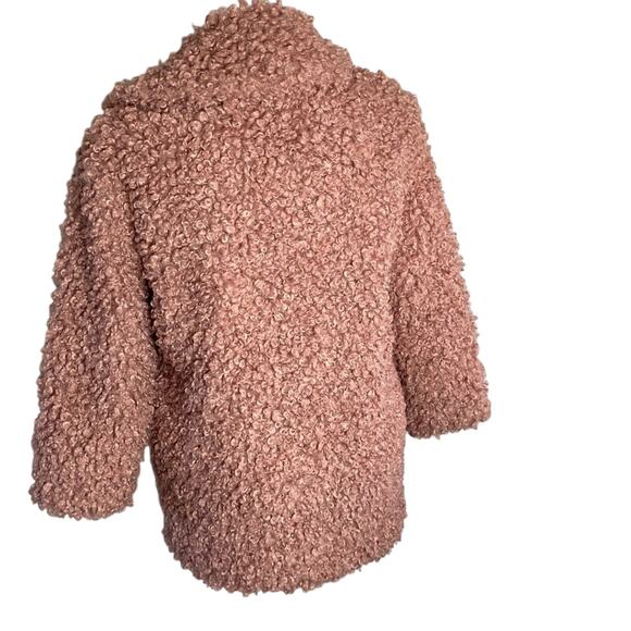 Jakke NWOT PINK FAUX LAMBS WOOL COAT JACKET - Picture 5 of 10